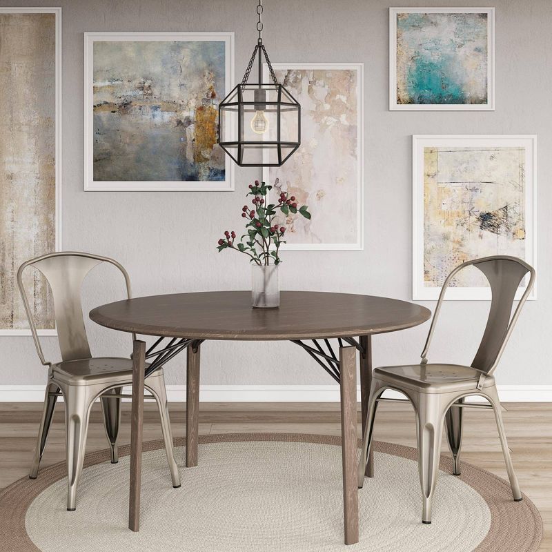 Set of 2 Fay Metal Dining Chair Gray - Room & Joy