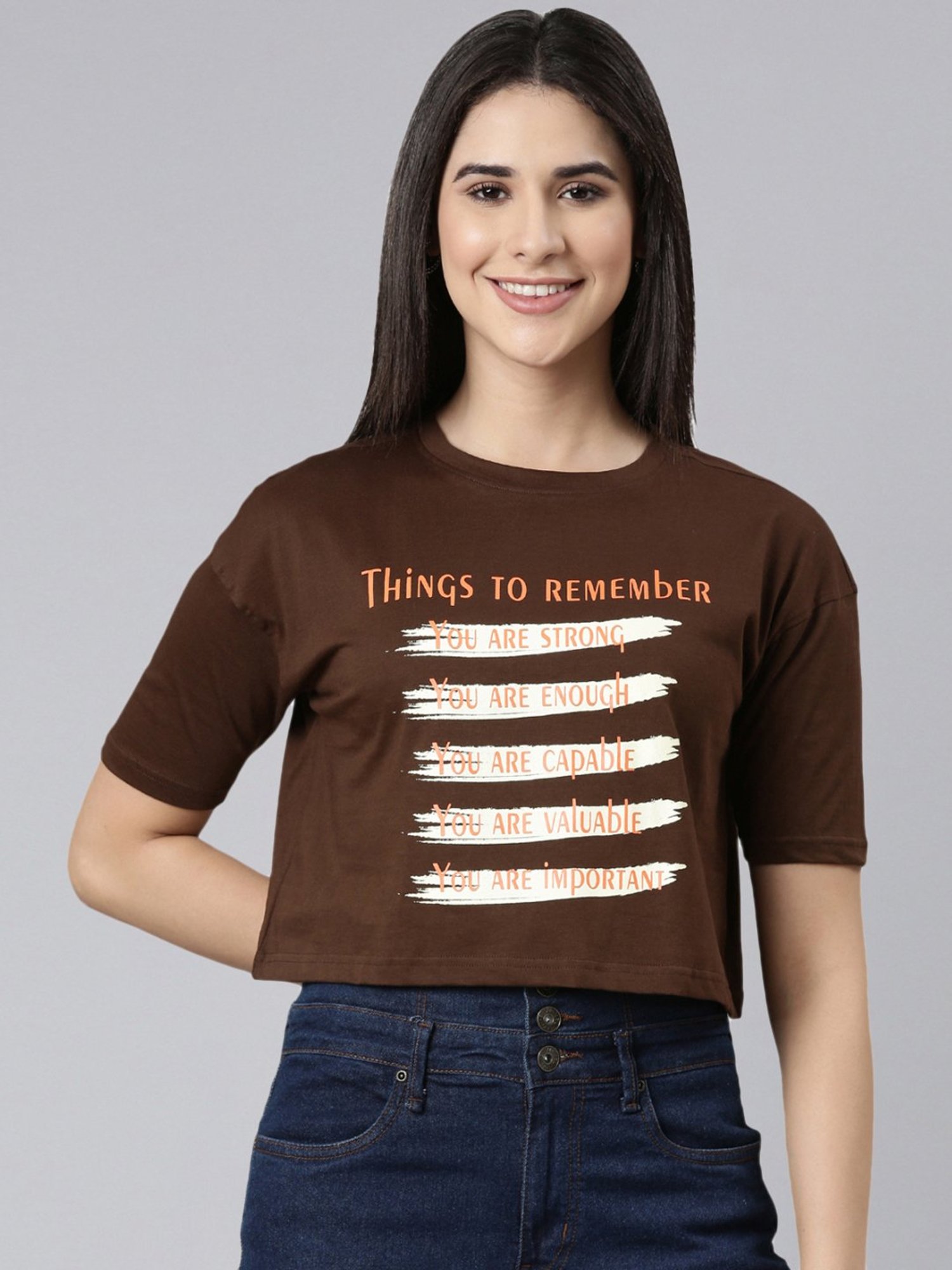 Kryptic Pure Cotton Printed Drop Shoulder Oversized Crop T-Shirt