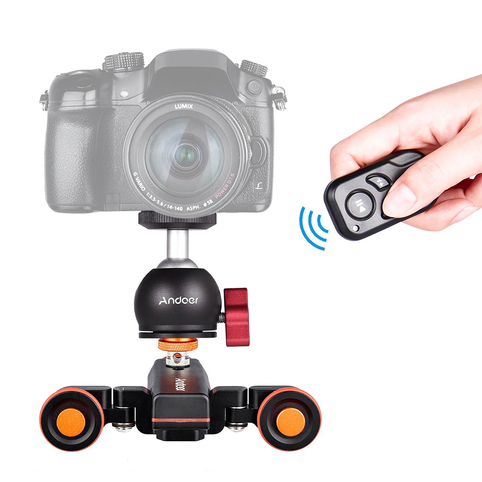 Andoer L4 PRO Motorized Camera Video Dolly with Scale Indication Electric Track Slider Wireless Remote Control 3 Speed Adjustable Mini Slider Skater for DSLR Camera Smartphone + Mini Flexible Ballhead