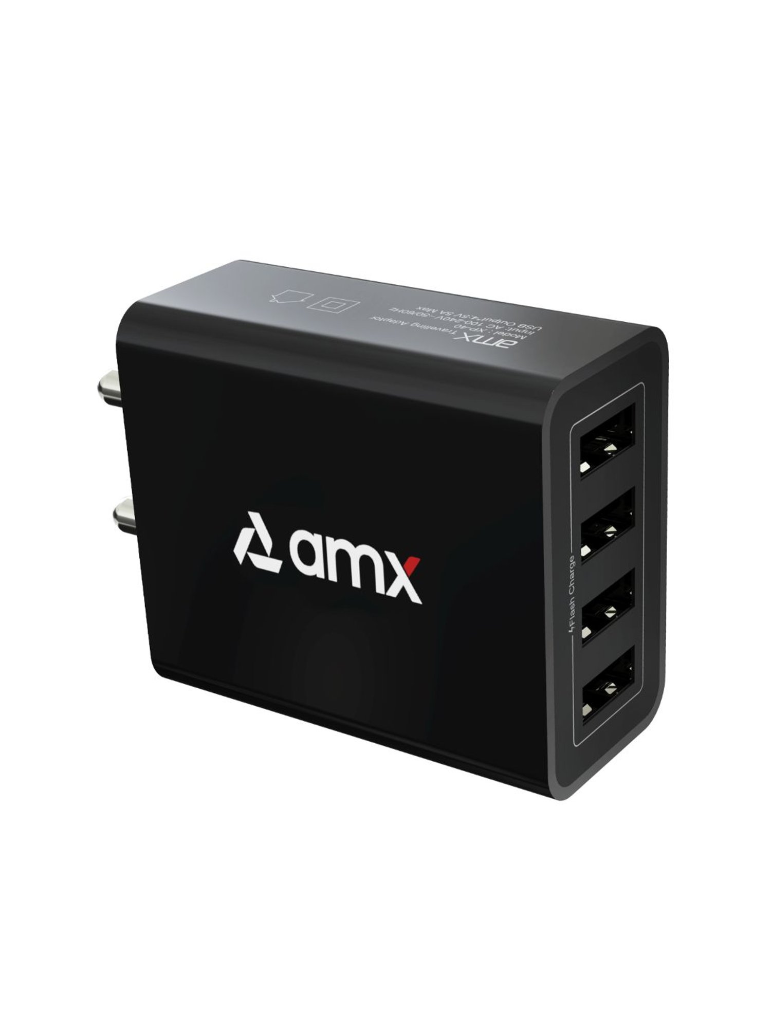 AMX XP 40 25W 4 Port Smart USB Wall Charge Adapter (Black)