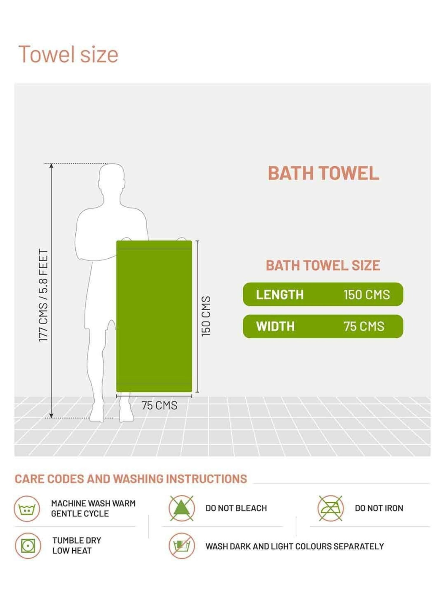 DDecor Beige 650 GSM Bamboo Ecofriendly Bath Towel