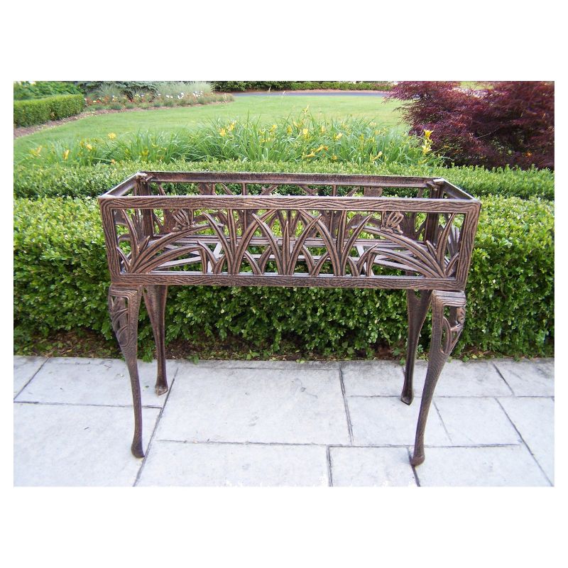 Rectangular Metal Butterfly Plant Stand - Antique Bronze