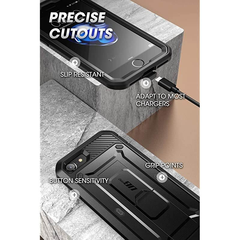 Unicorn Beetle Pro Series Case Designed for iPhone SE 2nd Generation 2020 iPhone 7 iPhone 8 Builtin Screen Protector FullBody Rugged Holster amp Kickstand Case Black