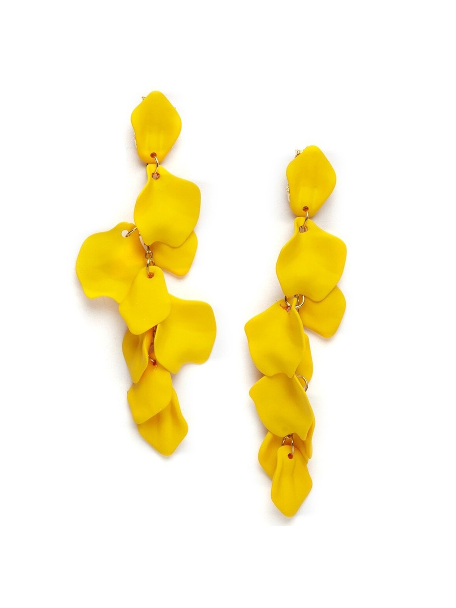 YouBella Celebrity Inspired Pearl Long Golden Yellow Dangler Earrings for Women