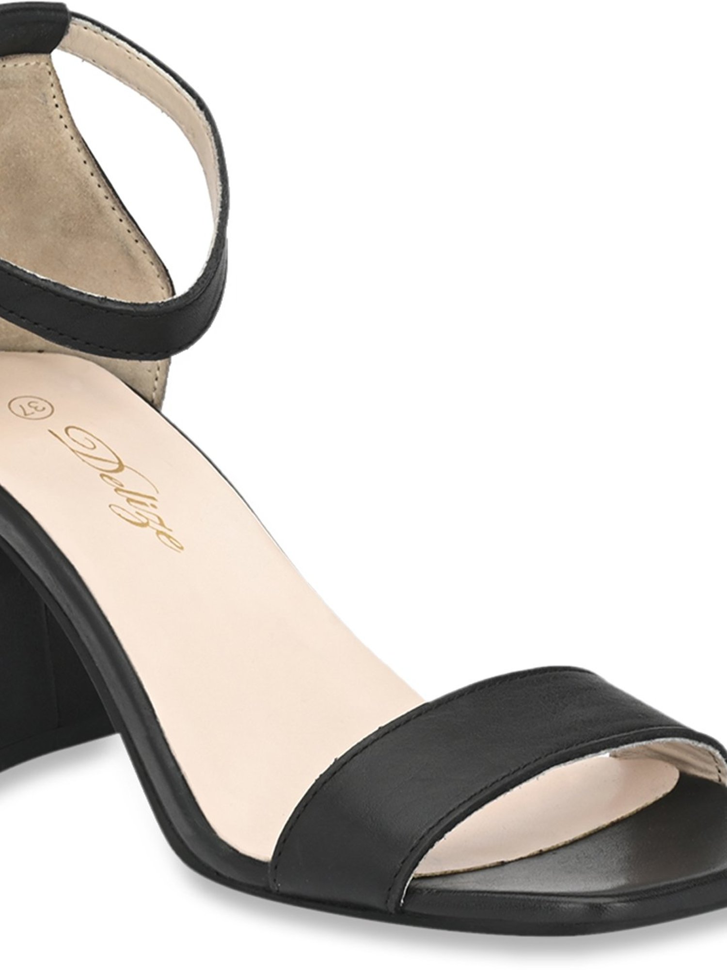 Delize Women's Black Ankle Strap Sandals