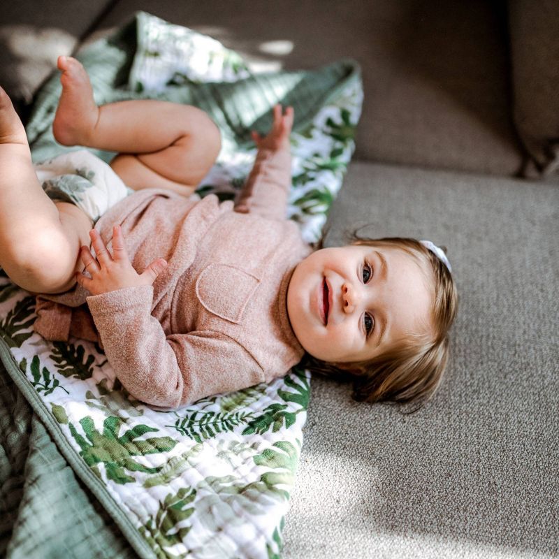 Little Unicorn 4-Layer Cotton Muslin Quilt - Tropical Leaf