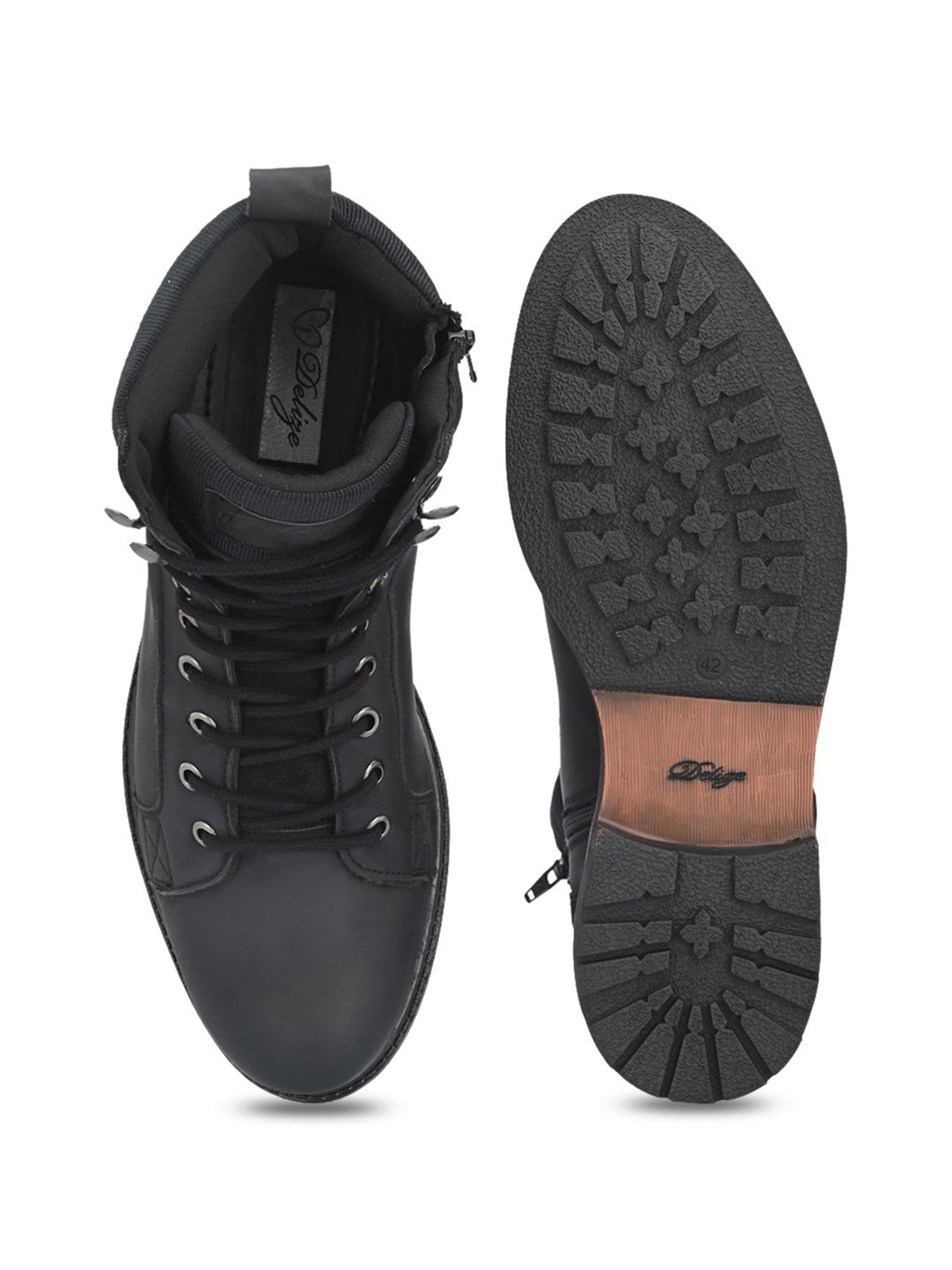 Delize Men's Black Biker Boots