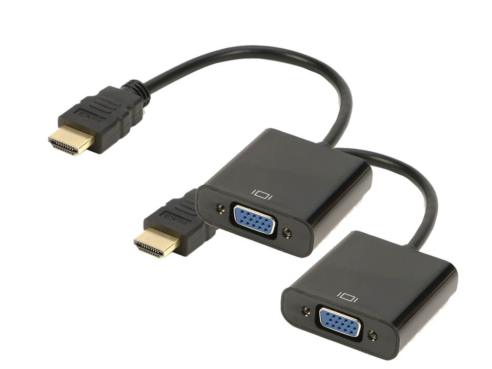 2Pack HDMI to VGA Adapter Cable Full HD 1080p, RIITOP HDMI TO VGA Male to Female Video Converter Adaptor For PC Laptop HDTV Projector Monitor