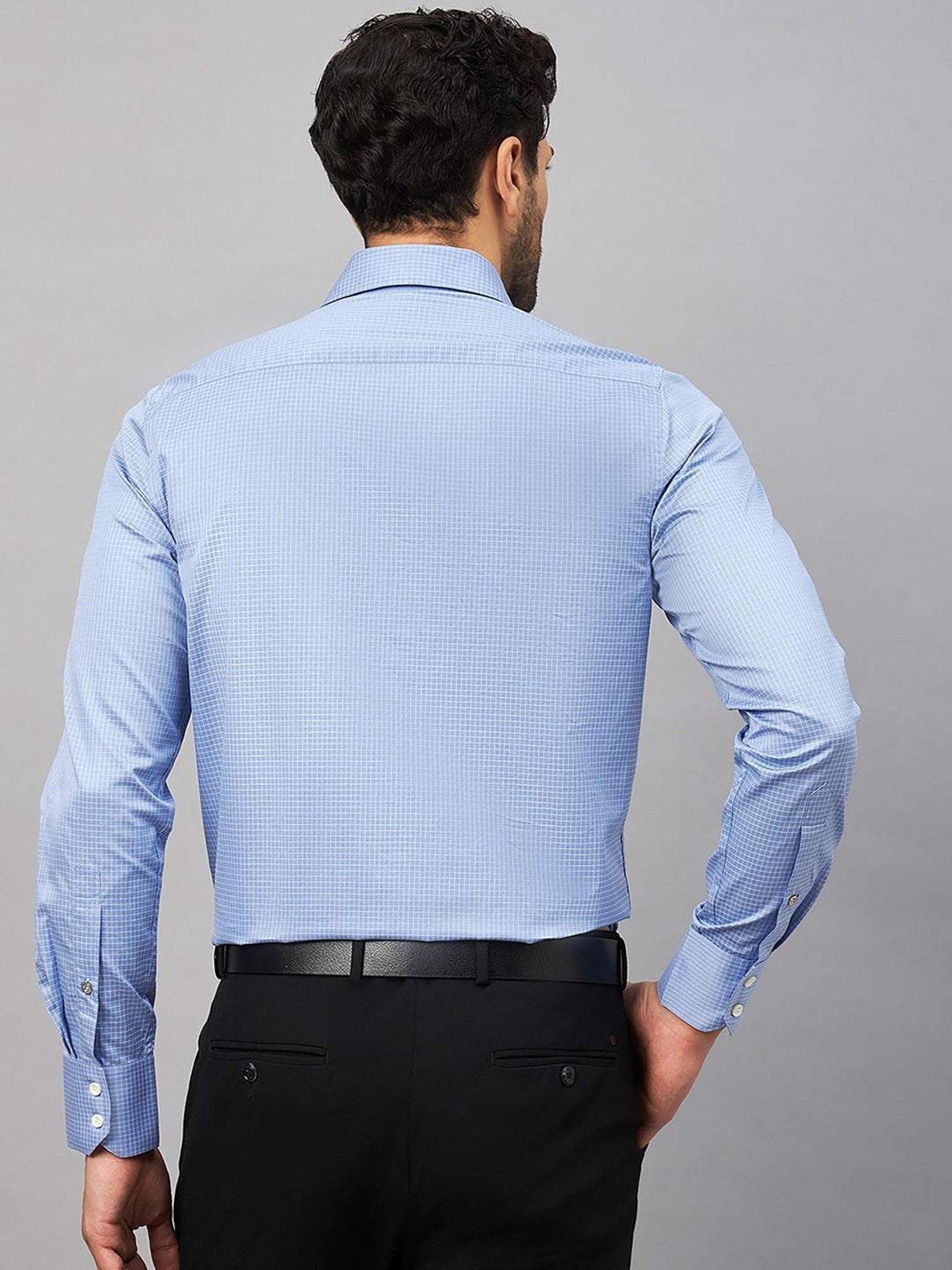 Louis Stitch Blue Cotton Regular Fit Checks Shirt