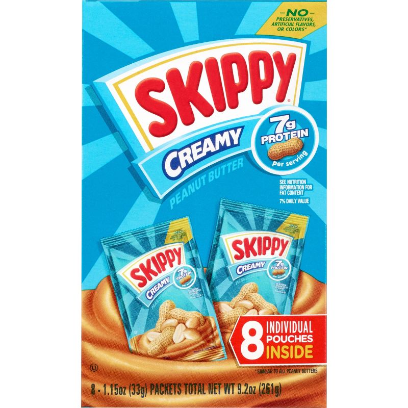 Skippy Creamy Peanut Butter Individual Squeeze Packs – 1.15oz/8pk