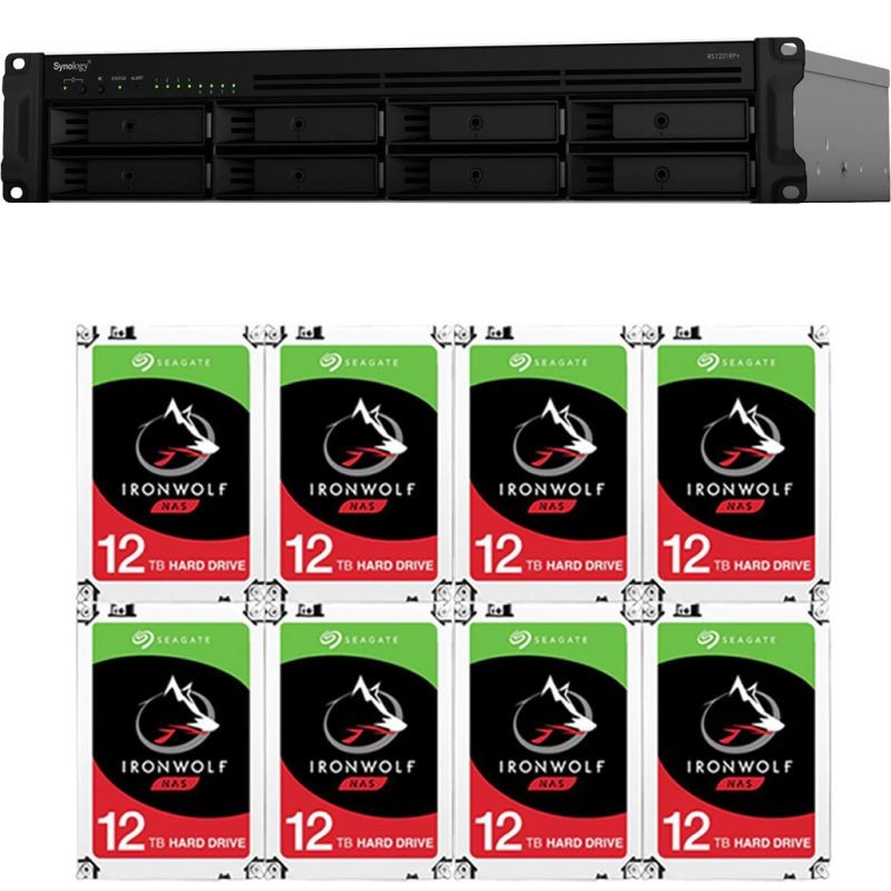 Synology RS1221RP+ RackStation with 32GB RAM and 32TB (8 x 4TB) of Seagate Ironwolf NAS Drives Fully Assembled and Tested By CustomTechSales