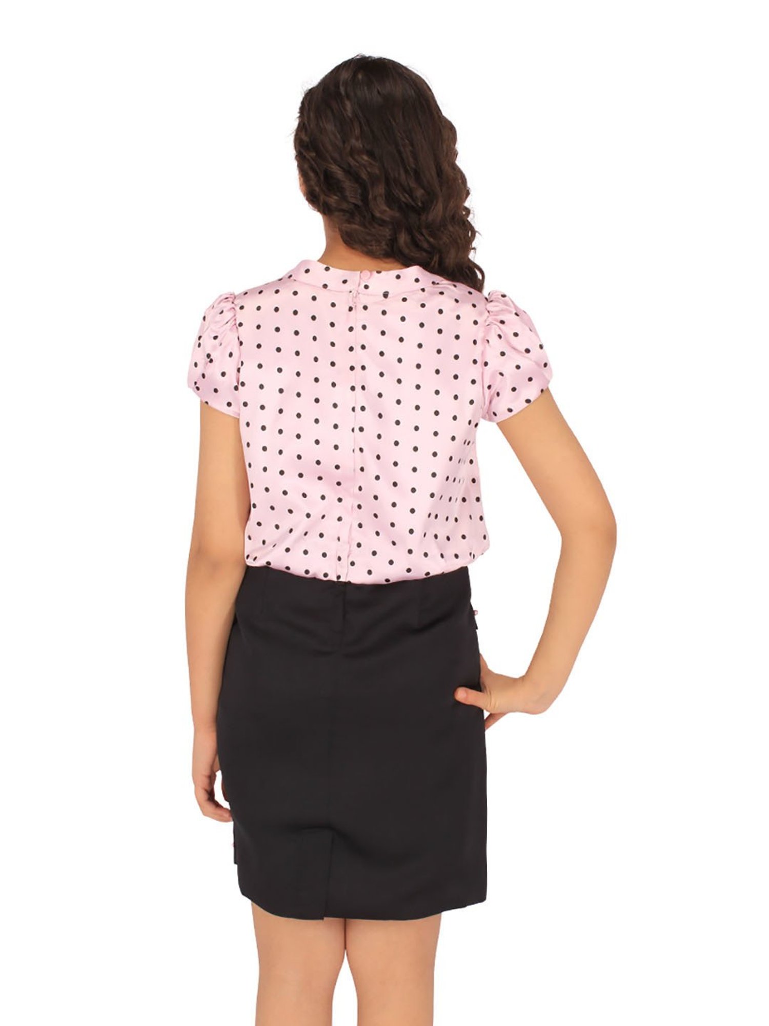 Cutecumber Kids Pink & Black Printed Dress