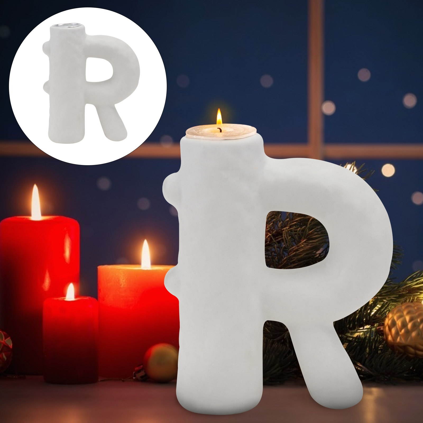 1Pc Home Decor Letter-shaped Candleholder Nordic Style Candlestick for Home Wedding