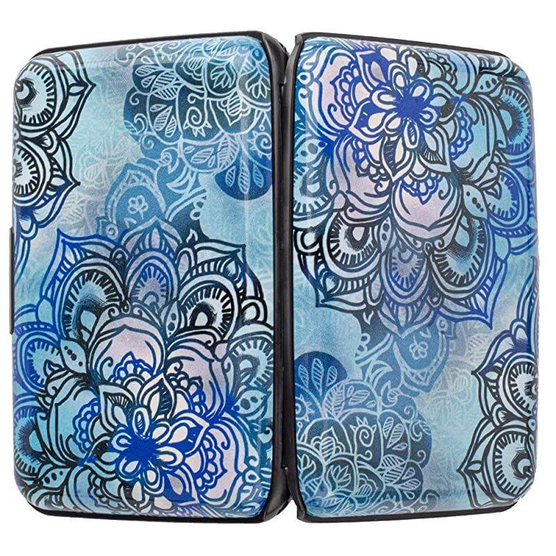 RFID Blocking Business Card Holder Card Organizer Credit Card Protector Aluminum ID Case Slim Metal Wallet for Women or Men (Black)