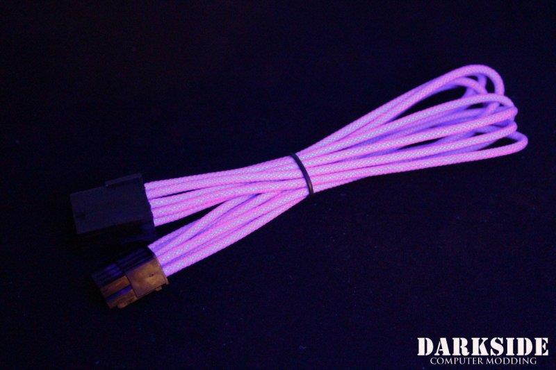 Darkside 4+4 EPS 12" (30cm) HSL Single Braid Extension Cable - Purple UV (DS-0498)