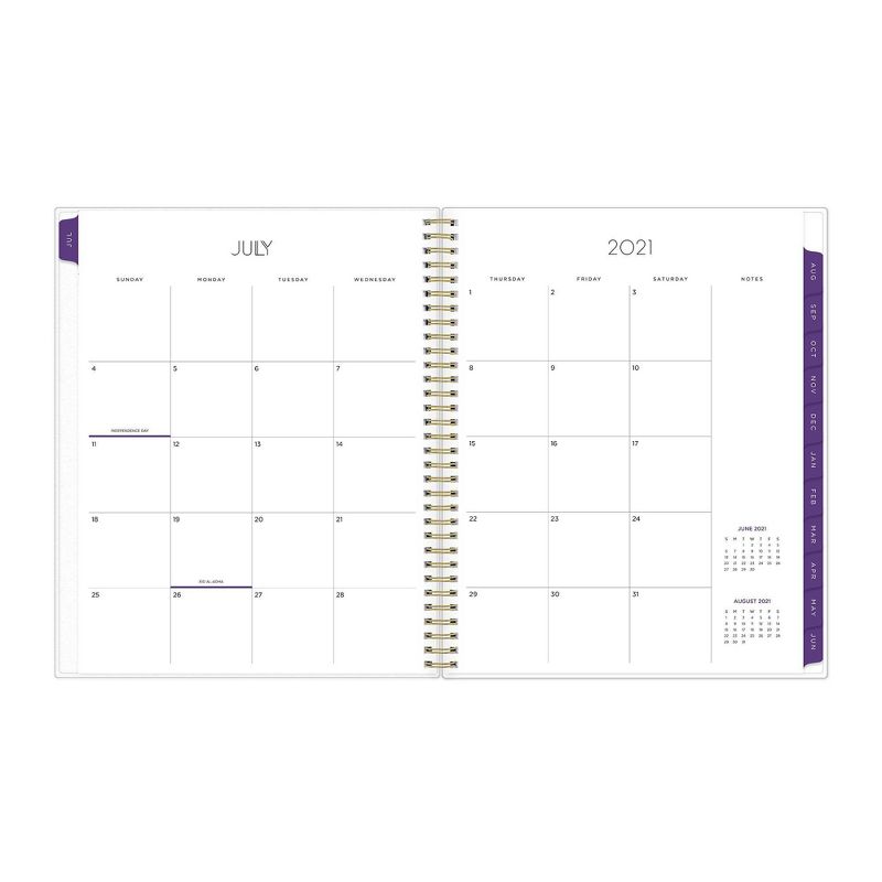 2021-22 Academic Planner 8.5" x 11" Flexible Plastic Cover Weekly/Monthly Wirebound Alcohol Ink Purple - May Designs