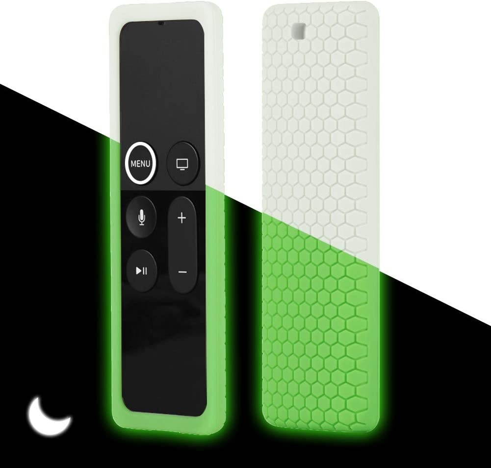 Remote Case Cover for Apple TV 4K 4th 5th Gen Remote, Protective Silicone case for New Apple TV 4K 4th 5th Siri Remote Controller, Full Access, Anti-Slip, Shock Proof (Green Glow)