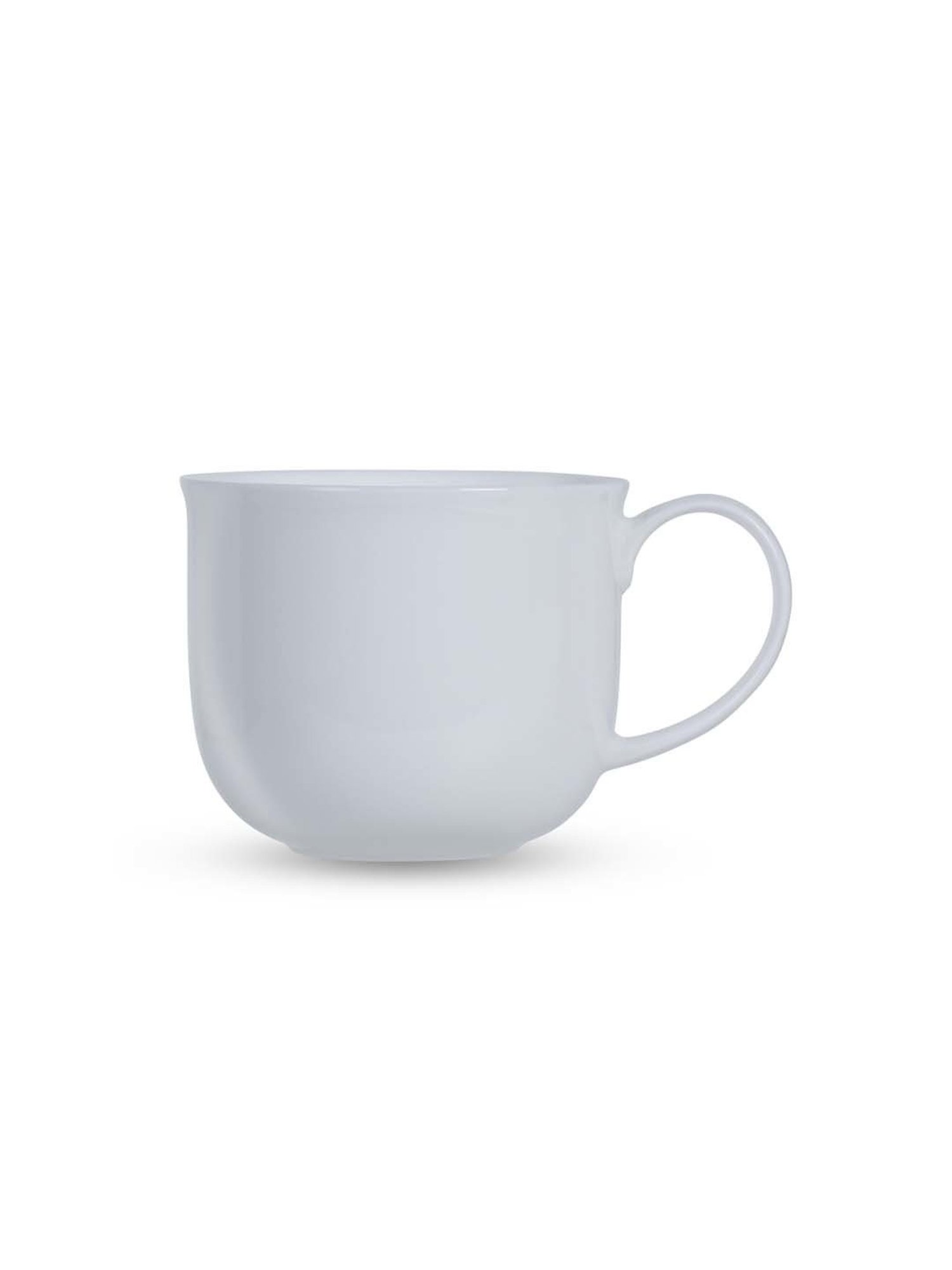 MONNO Cupola White Bone China Coffee Mug (375 ml) -Set of 2