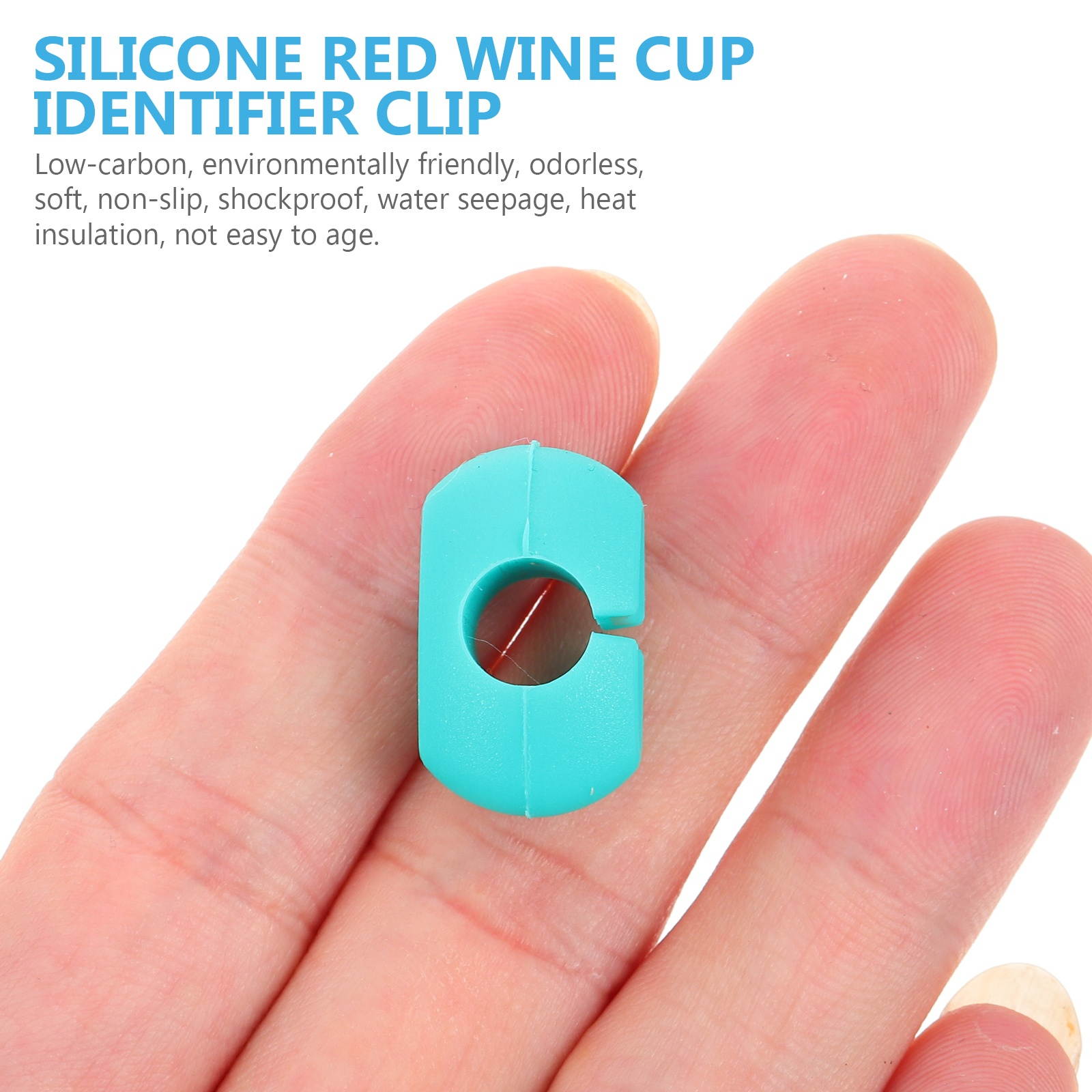 1 Set of Silicone Useful Nonslip Creative Red Wine Glass Markers Wine Glass Clips Wine Charms Durable Reusable Convenient Cup Clips Tag Clips Glass Clips Label Clips for Dinner Home KTV Buffet Party