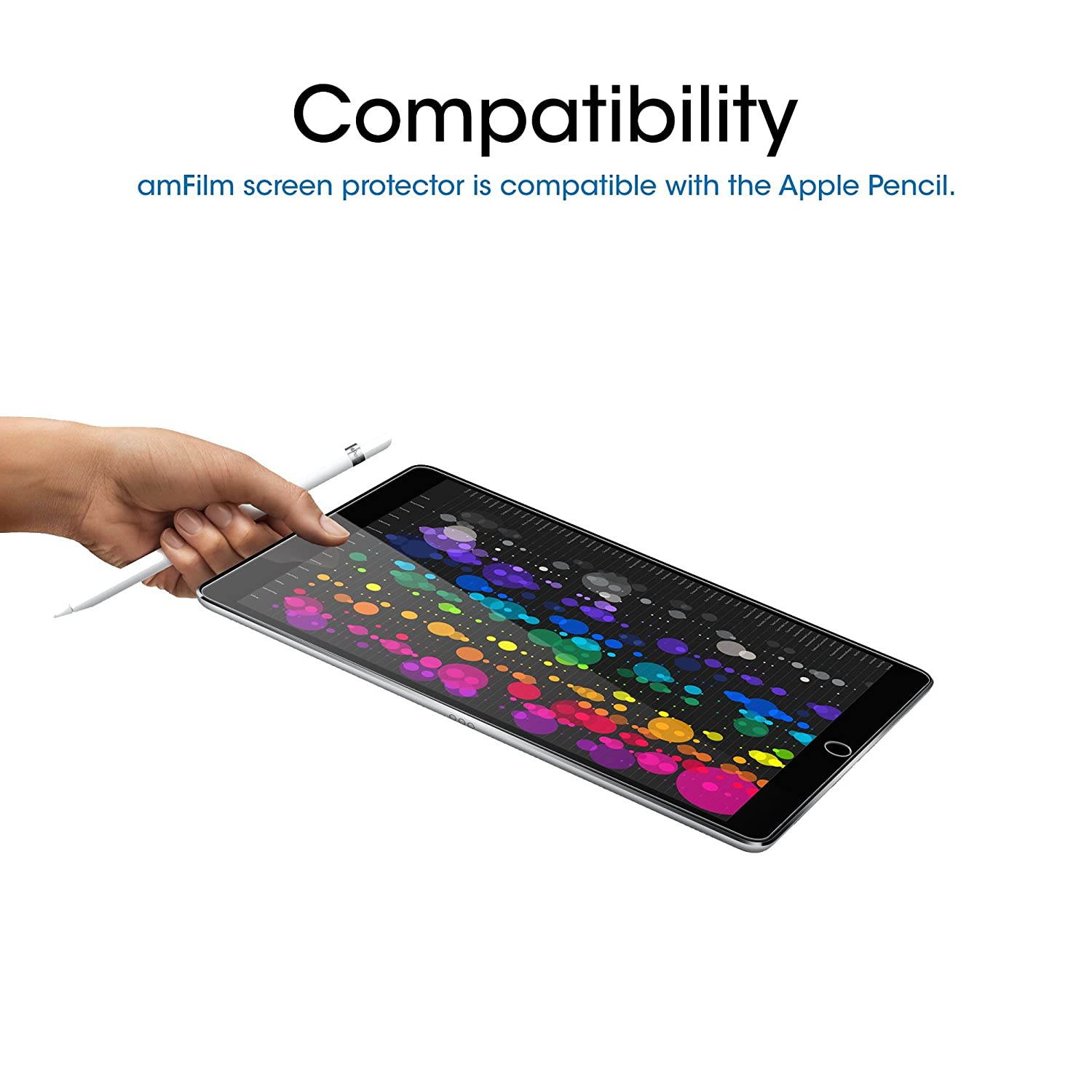 amFilm Glass Screen Protector for iPad Air 3 (2 Pack) (2019) 10.5 inch, iPad Pro 10.5 (2017) (2 Pack) Tempered Glass, Apple Pencil Compatible