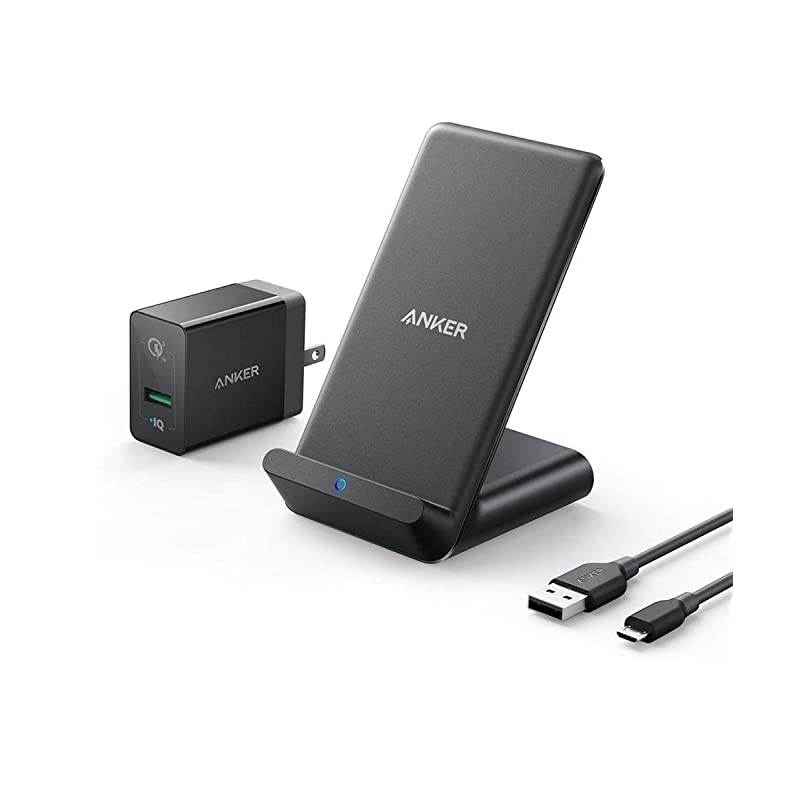 Wireless Charger PowerWave 75 Stand with Internal Cooling Fan 75W for iPhone 11 11 Pro 11 Pro Max Xs Max XR XS X 8 8 Plus 10W for Galaxy S10 S9 Note 10 with Quick Charge Adapter