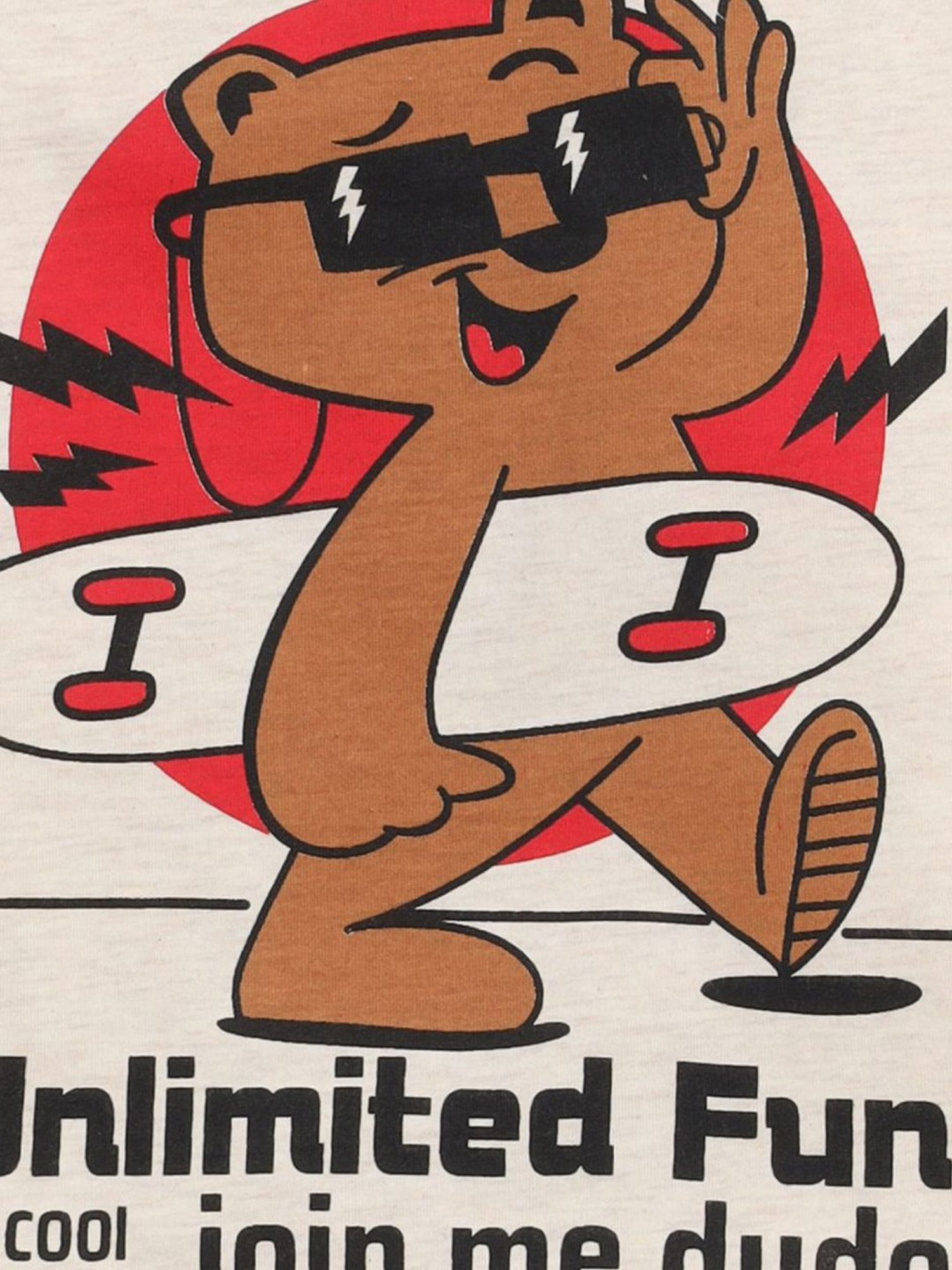 Lazy Shark Kids Cream Printed T-Shirt & Shorts