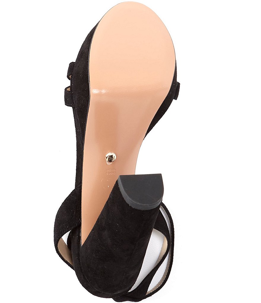 Pelle Moda Perth Suede Ankle Strap Block Heel Dress Sandals