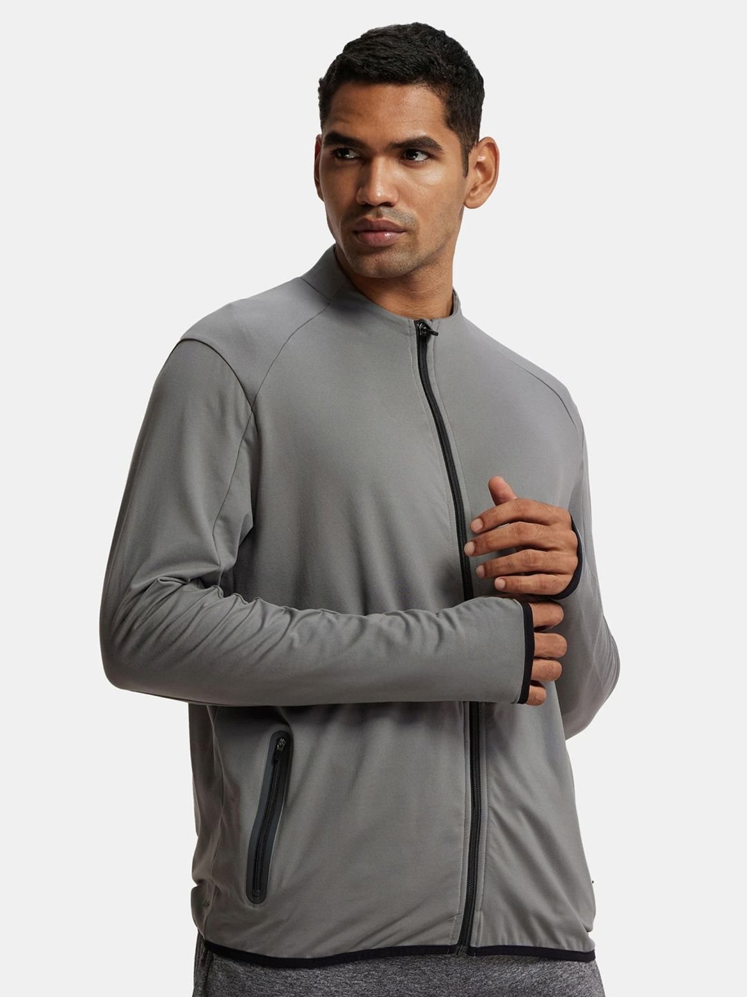 Slowave Teal Regular Fit Sports Hooded Jacket