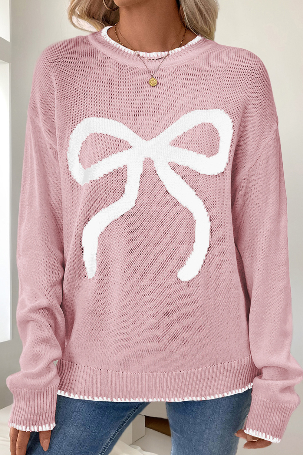 Pink Merry & Bright Pop Up Letter Waffle Knit Sweater
