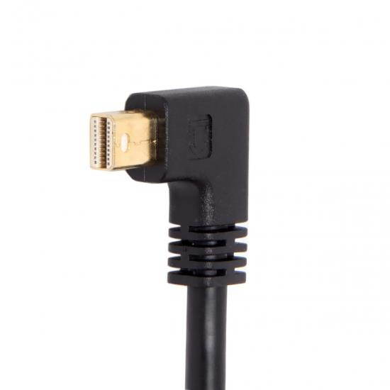 Cablecc Right Angled Mini DP DisplayPort 90 Degree to DisplayPort  Female Cable for Displays Monitors