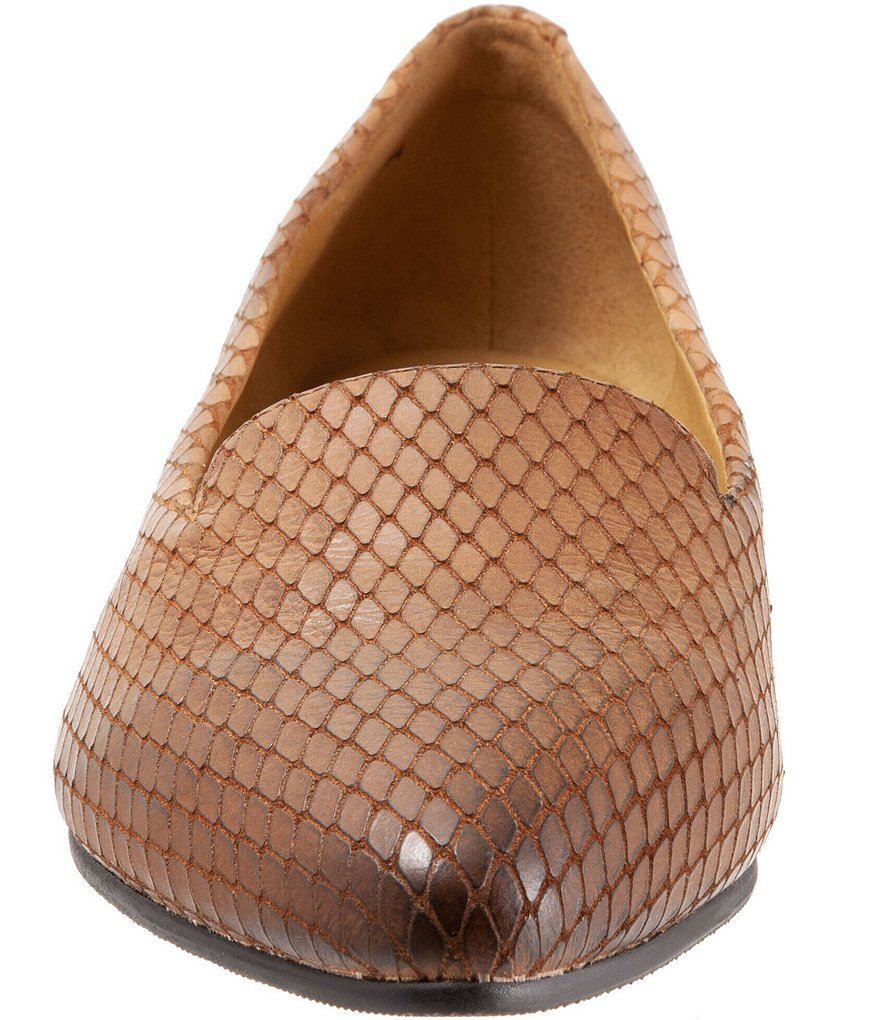 Trotters Harlowe Pattern Detail Leather Flat Loafers