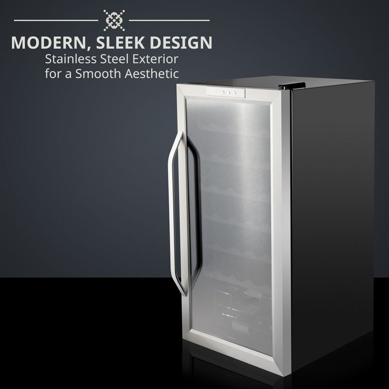 Ivation 34-Bottle Compressor Freestanding Wine Cooler Refrigerator - Stainless Steel