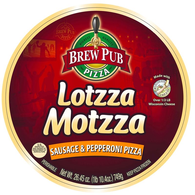 Brew Pub Lotzza Motzza Sausage & Pepperoni Frozen Pizza - 26.45oz