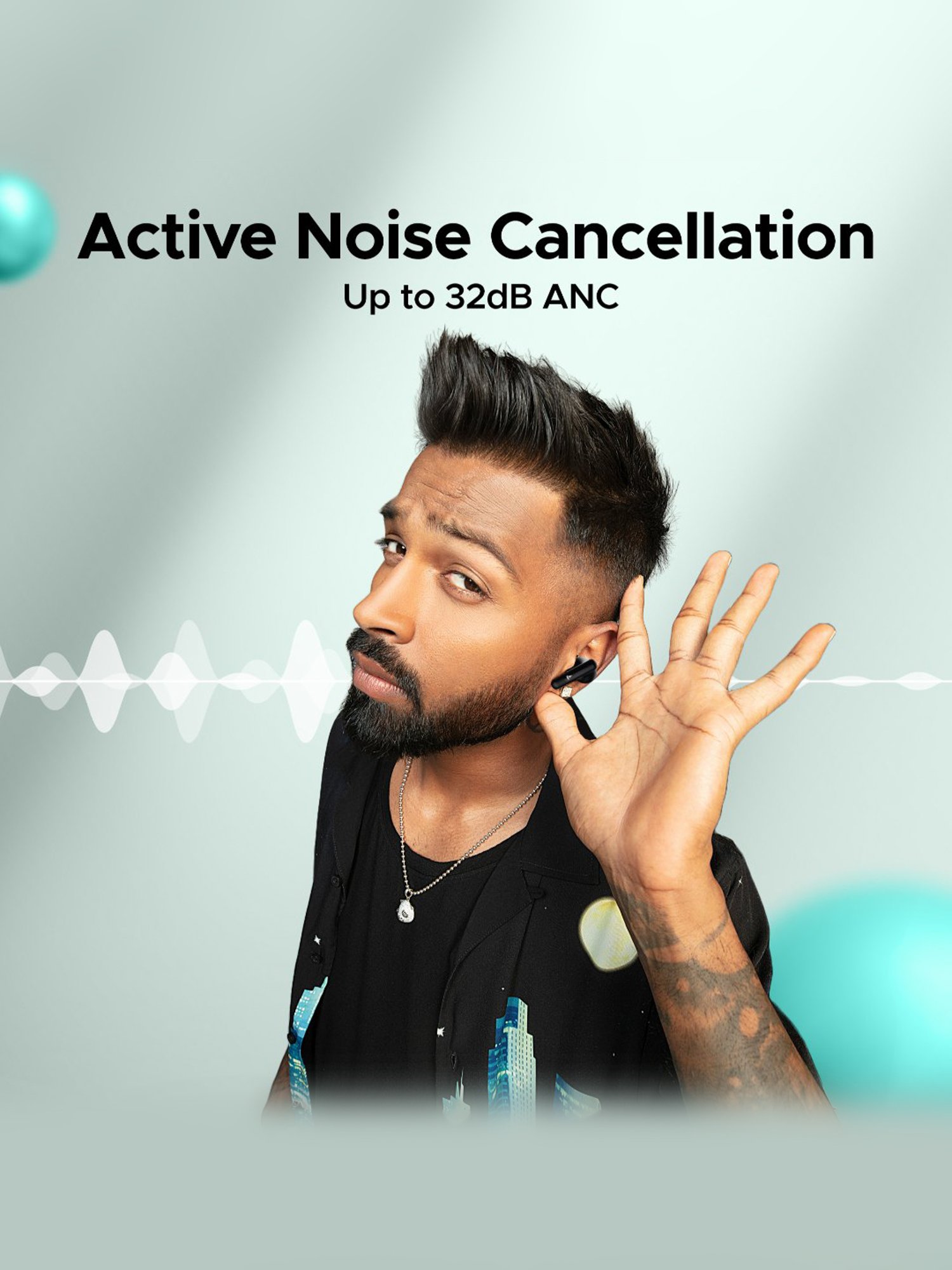 Boat Airdopes 161 ANC in Ear Earbuds with ANC 32dB & 50H Playback (Black, True Wireless)