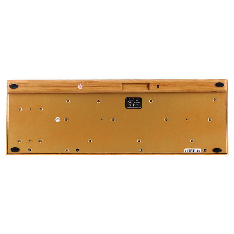 Bamboo Silent Handmade 2.4GHz Ergonomic Wireless Mouse Bamboo Mouse Keyboard Combos with Multimedia Function Keys for Laptop PC