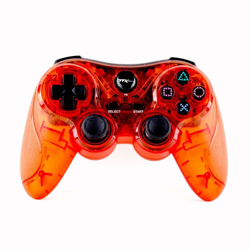 TTX Tech Wireless Controller Compatible with PS3, Clear Red