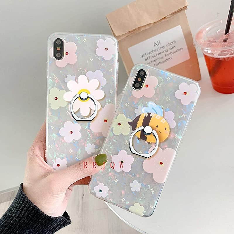 Ring Holder Stand,Ring Stand Holder 360 Rotation Finger Ring Grip Stand for Cellphones,Smartphones and Tablets(Daisy Flower,Bee)