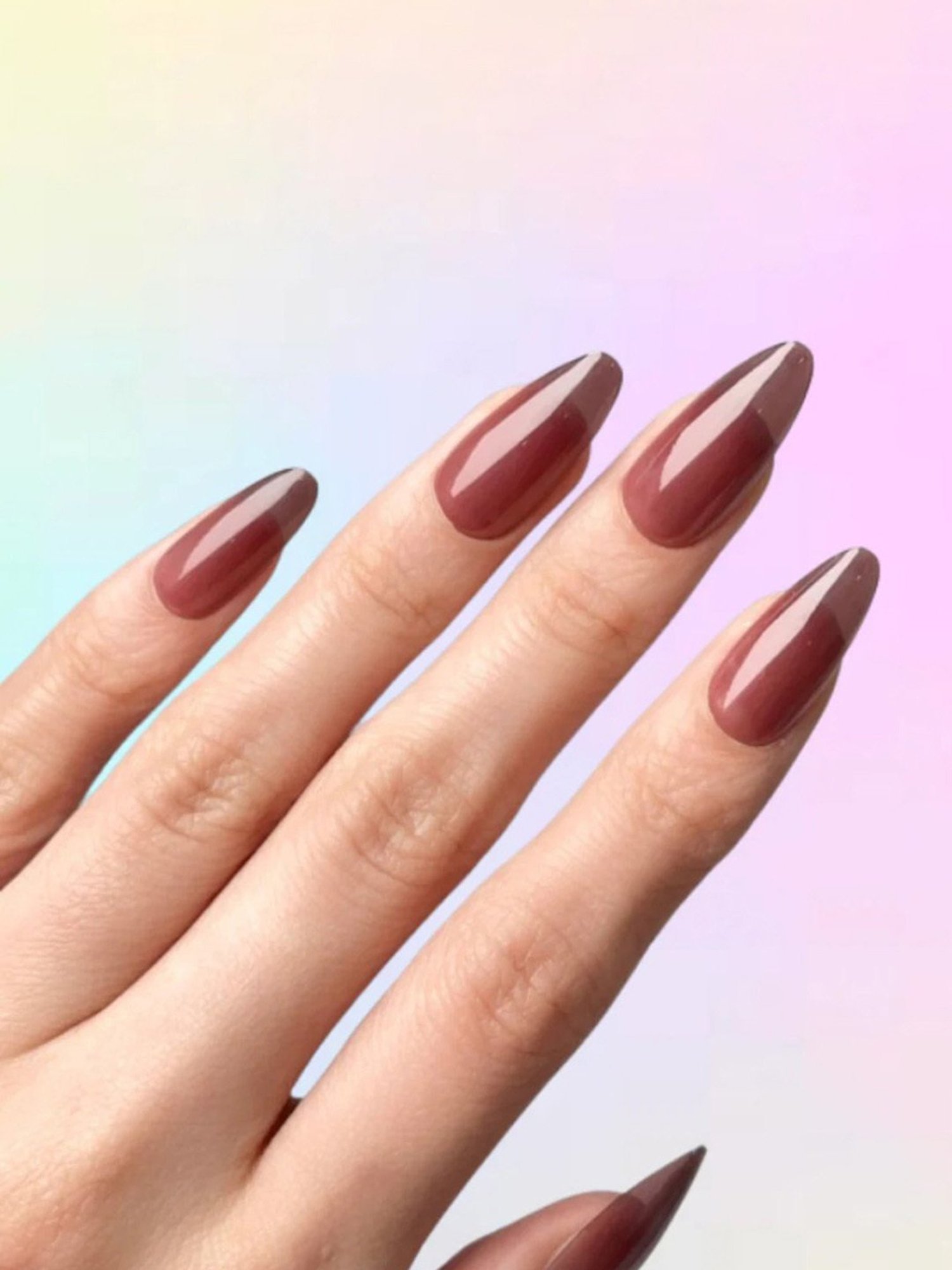 Polish Me Pretty Gel Polish Press On Nails Toffee Brown Ombre - Set of 24