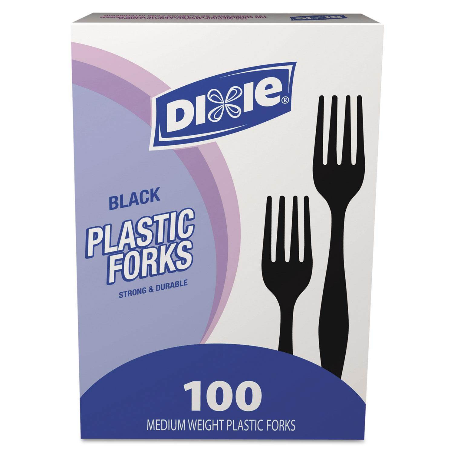 Dixie DXEFM507CT Medium Weight Black Plastic Utensils