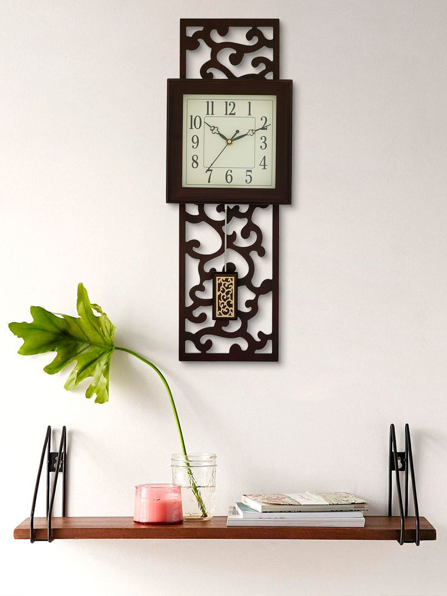 CHRONIKLE Vertical Rosewood Brown Wood Wall Clock