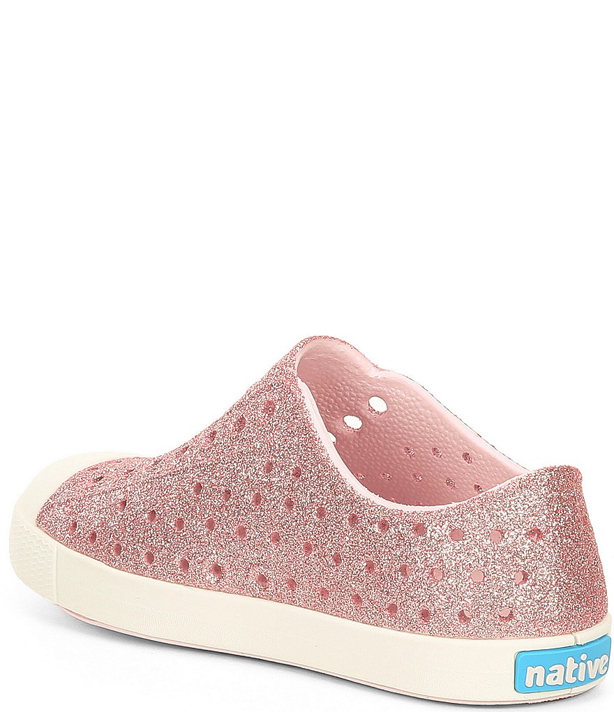 Native Girls' Jefferson Bling Glitter Perforated Slip-On Sneakers (Toddler)