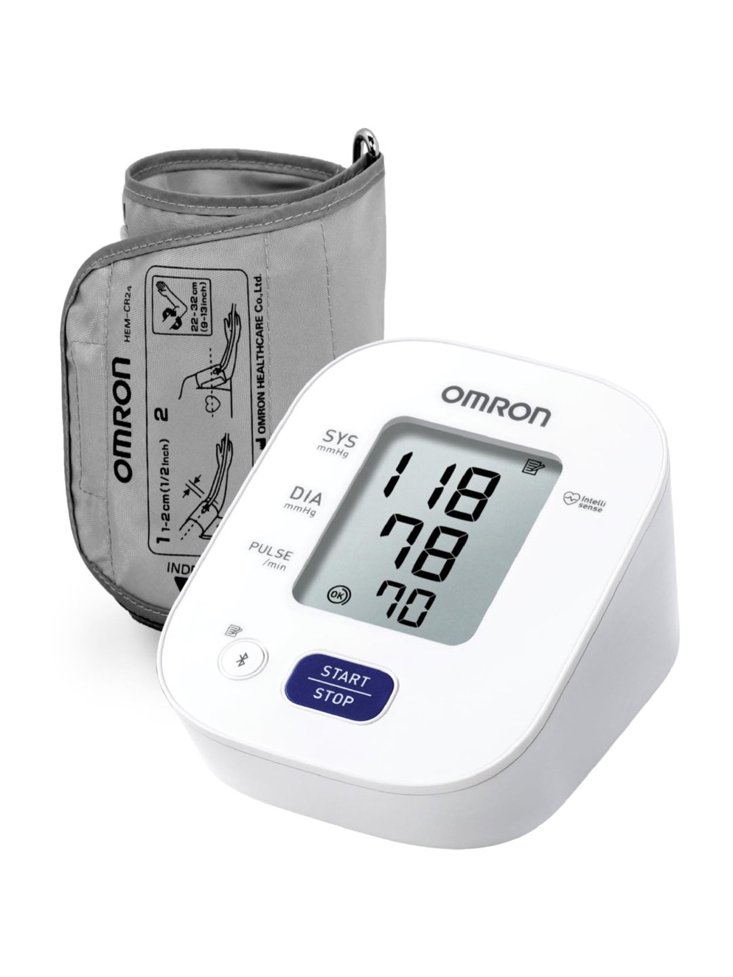 Omron Hem 7140T1  Bluetooth Digital Blood Pressure Monitor with Hypertension Indicator (White)