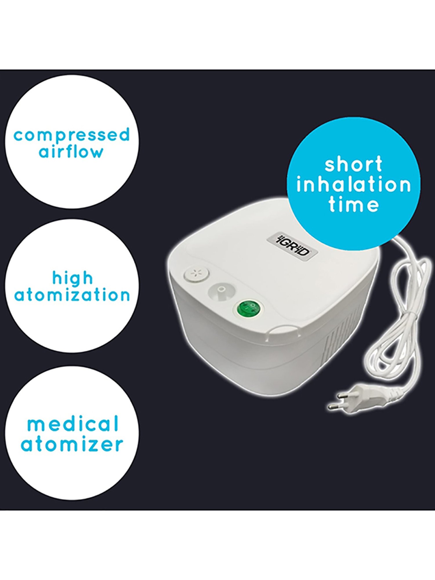 iGRiD IG1610N Electric Asthma Nebulizer (White)