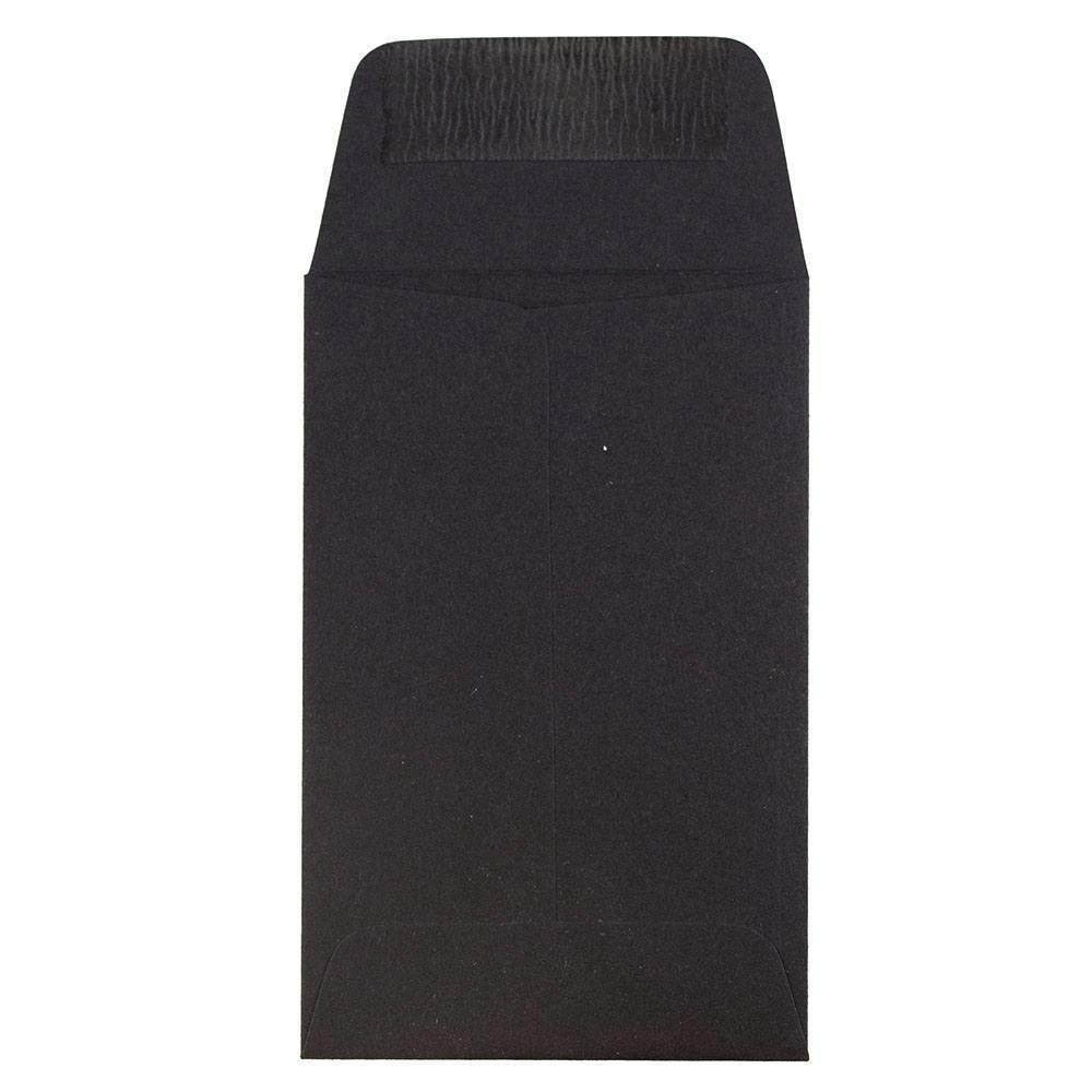 JAM PAPER #1 Coin Business Envelopes - 2 1/4 x 3 1/2 - Smooth Black - 50/Pack
