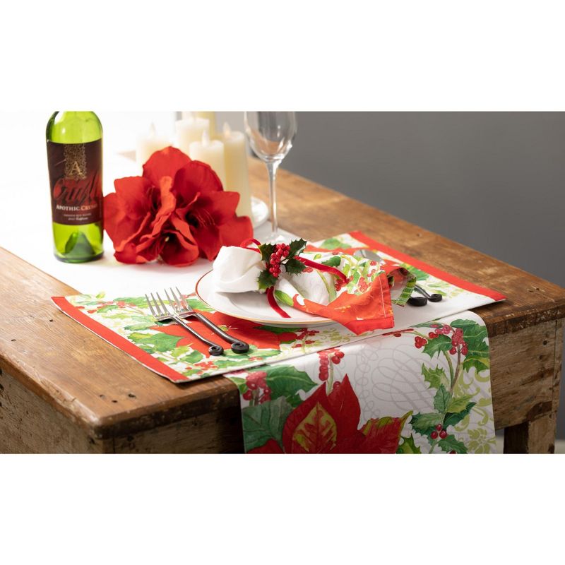 Sullivans Poinsettia Cotton Table Runner 70.5"L Multicolored