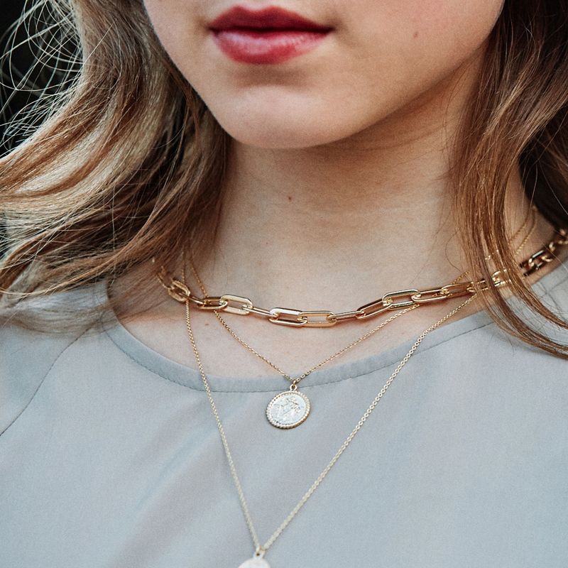 Sanctuary Project Saint Christopher Medallion Coin Necklace Gold