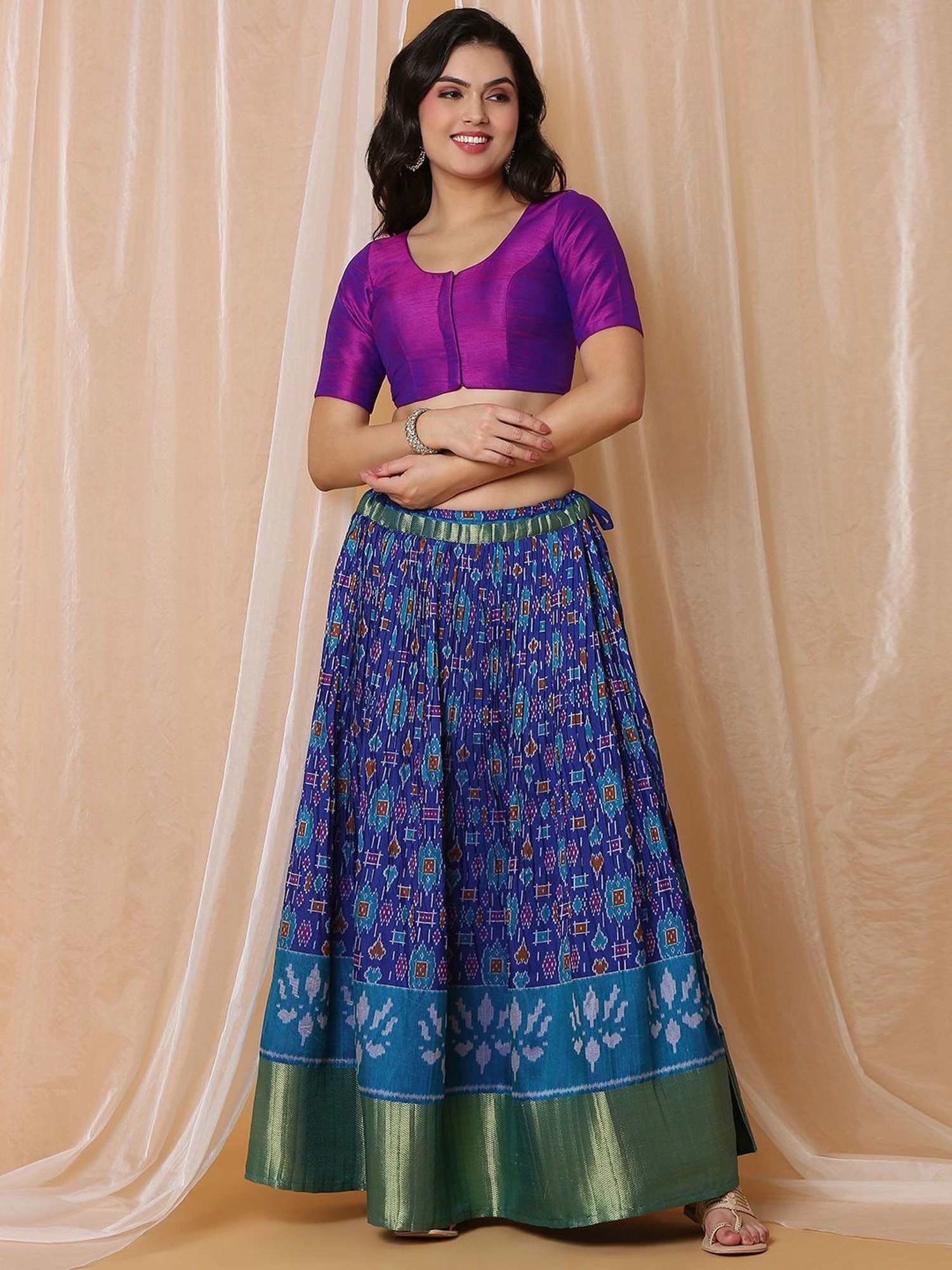 Salwar Studio Purple Plain Blouse