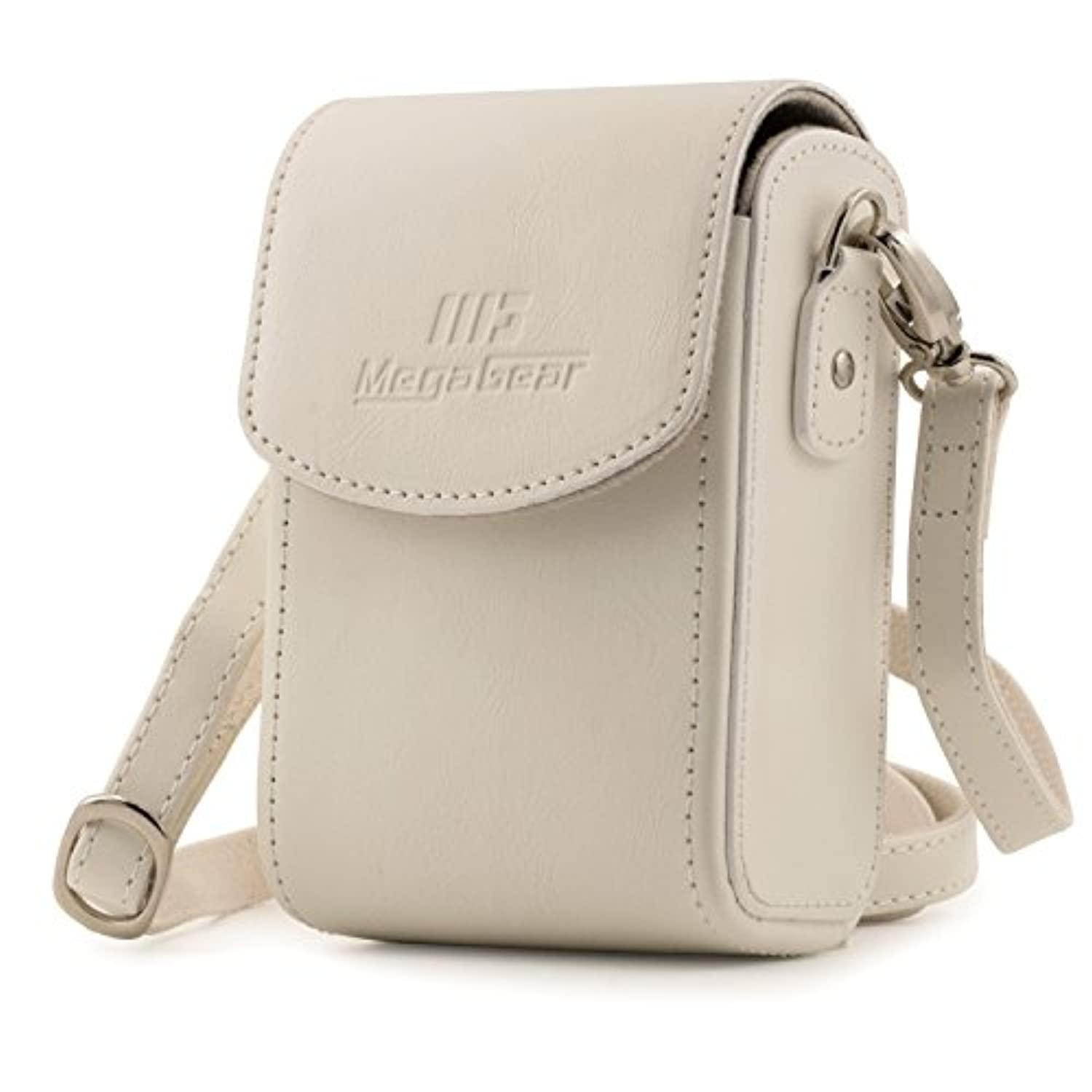 Megagear Mg1415 Nikon coolpix A1000, A900 Leather camera case with Strap - White