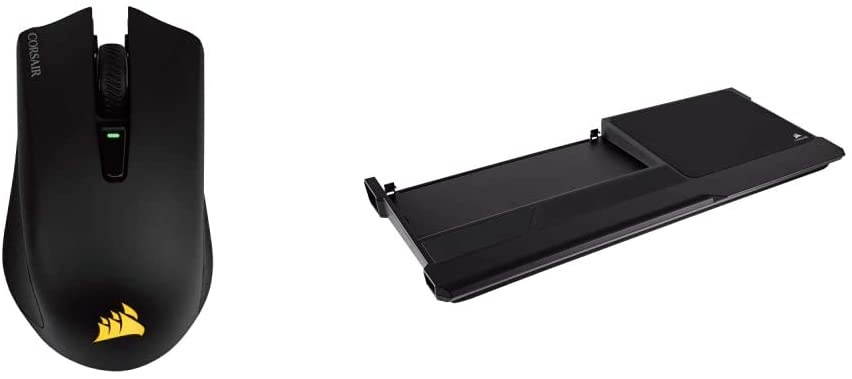 Corsair Harpoon RGB Wireless - Wireless Rechargeable Gaming Mouse & K63 Wireless Gaming Lapboard for K63 Wireless Keyboard - Game Comfortably from Your Couch Black