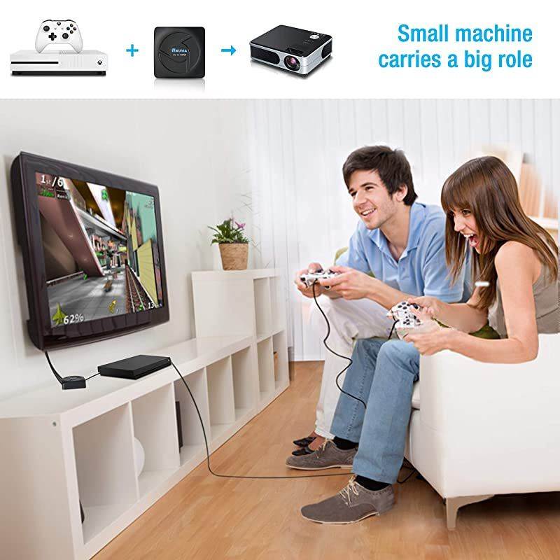 RCA to HDMI Converter AV to HDMI  1080P Component Composite to HDMI Adapter Supporting PALNTSC PC TV STB Xbox Wii PS4 PS3 VHS VCR Camera Nintendo N64 with USB Charge Cable Black